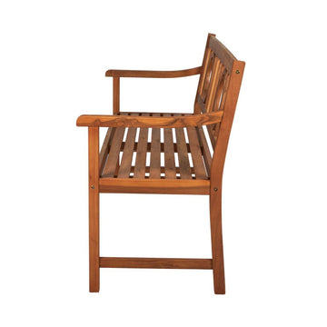 Apollo Circle-Back 600-Lbs Support Acacia Wood Outdoor Garden Patio Bench - JONATHAN Y